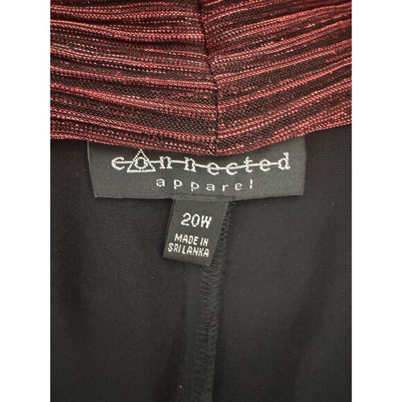 Red Black Shimmery One-Piece Jacket Dress Size 20W 2X Mother Of Bride Groom Plus - Picture 6 of 7